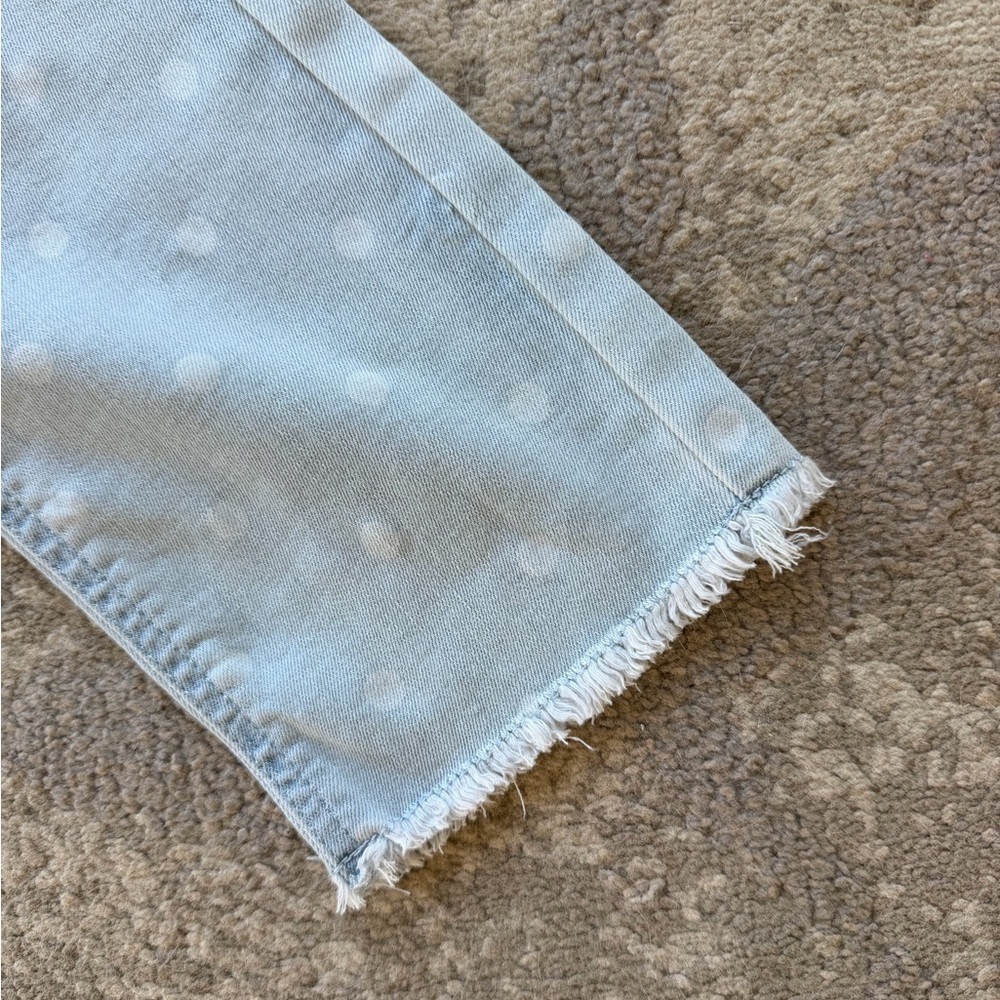 NWT LC Lauren Conrad Light Blue Polka Dot Cropped Jeans Skinny crop - Picture 5 of 9